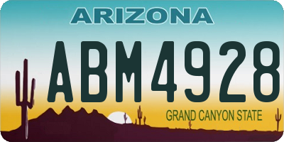 AZ license plate ABM4928