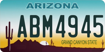 AZ license plate ABM4945