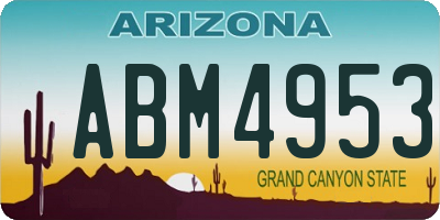 AZ license plate ABM4953