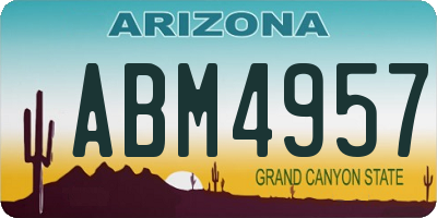 AZ license plate ABM4957