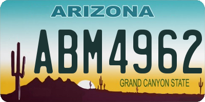 AZ license plate ABM4962