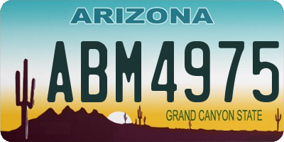 AZ license plate ABM4975
