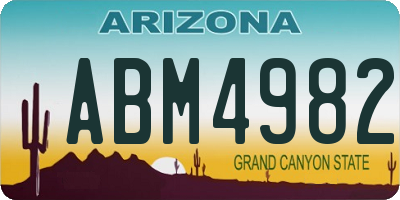 AZ license plate ABM4982
