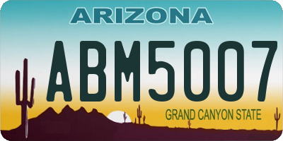 AZ license plate ABM5007