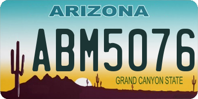 AZ license plate ABM5076