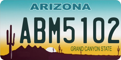 AZ license plate ABM5102