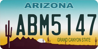 AZ license plate ABM5147