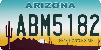 AZ license plate ABM5182