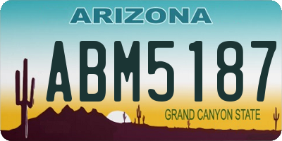 AZ license plate ABM5187