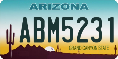 AZ license plate ABM5231