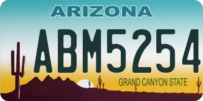 AZ license plate ABM5254
