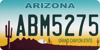 AZ license plate ABM5275