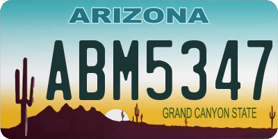 AZ license plate ABM5347