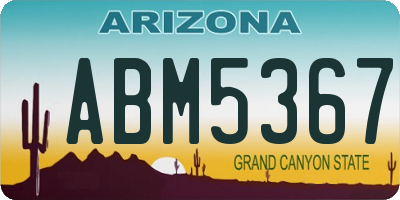 AZ license plate ABM5367