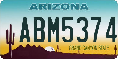 AZ license plate ABM5374