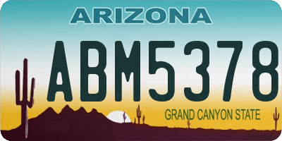 AZ license plate ABM5378