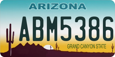 AZ license plate ABM5386