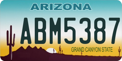 AZ license plate ABM5387