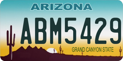 AZ license plate ABM5429