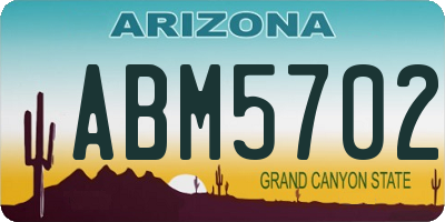 AZ license plate ABM5702