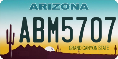 AZ license plate ABM5707