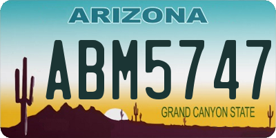 AZ license plate ABM5747