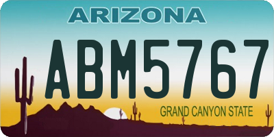 AZ license plate ABM5767