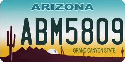 AZ license plate ABM5809