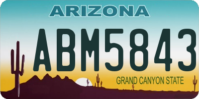 AZ license plate ABM5843