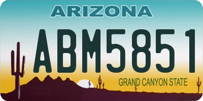 AZ license plate ABM5851