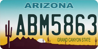 AZ license plate ABM5863