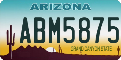 AZ license plate ABM5875