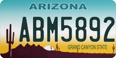 AZ license plate ABM5892