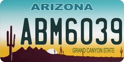 AZ license plate ABM6039