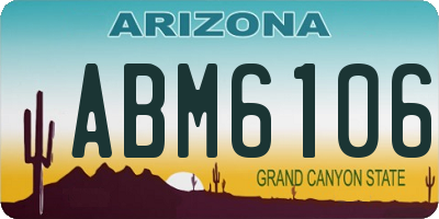 AZ license plate ABM6106