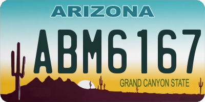 AZ license plate ABM6167