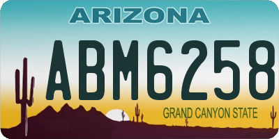 AZ license plate ABM6258