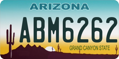 AZ license plate ABM6262