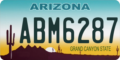 AZ license plate ABM6287
