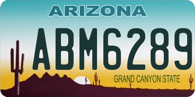 AZ license plate ABM6289