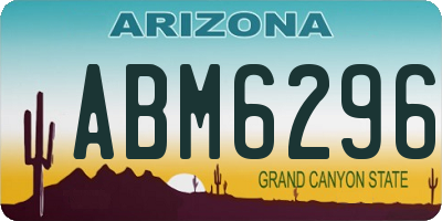 AZ license plate ABM6296