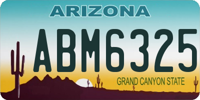 AZ license plate ABM6325