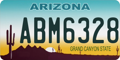 AZ license plate ABM6328