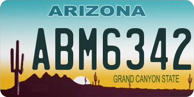 AZ license plate ABM6342