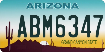 AZ license plate ABM6347