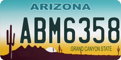 AZ license plate ABM6358