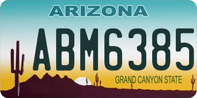 AZ license plate ABM6385