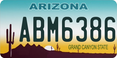 AZ license plate ABM6386