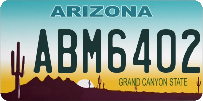 AZ license plate ABM6402