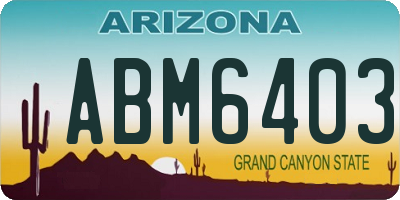 AZ license plate ABM6403